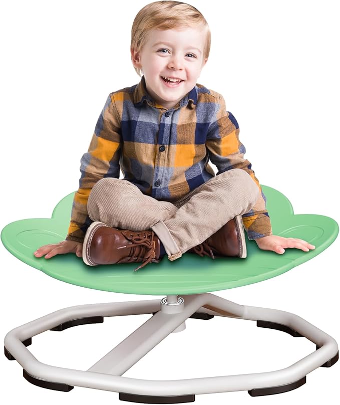 Sensory Swivel Chairs for Kids, Spinning Chair for Autistic Kids, Sit and Spin Sensory Toys, Training Body Coordination, Autism ADHD Chairs Indoor Outdoor Play Equipment (Green)