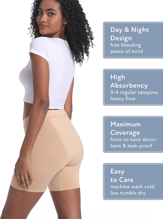 Goat Union Period Underwear 5” Boy shorts/Boxer Briefs, High Waist/Heavy Flow w/Organic Cotton Lining