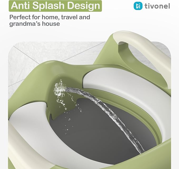 3-in-1 Toddler Potty Training Toilet Seat with Ladder | Foldable Toilet Potty Training Seat with Step Stool Ladder | 5-Level Adjustable Height | Soft Cushion, Splash Guard & Anti Slip Pad