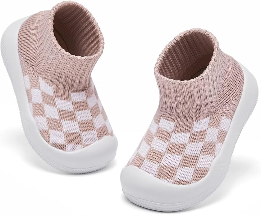 Eashi Baby Boy Girl Non-Skid Indoor Infant Walking Shoes Breathable Warm Elastic Sock Shoes with Memory Sole Protect Toes Outdoor Sneakers