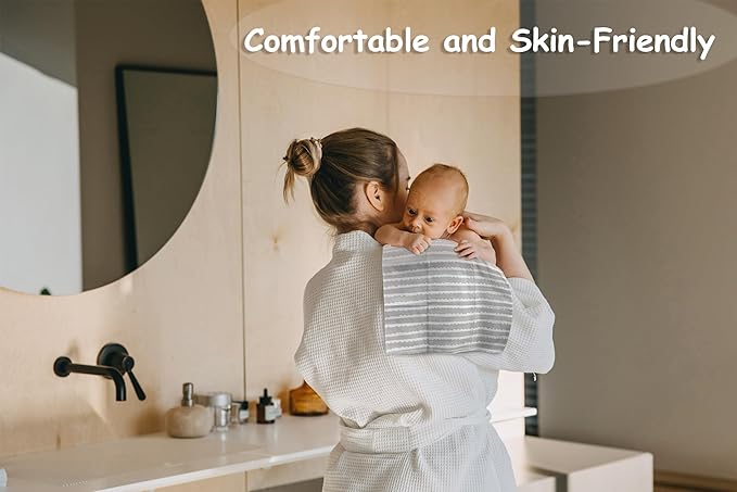 Baby Burp Cloths for Boys and Girls - 6 Pack Large 100% Cotton - Double Layered Extra Absorbent Burp Rags, Grey