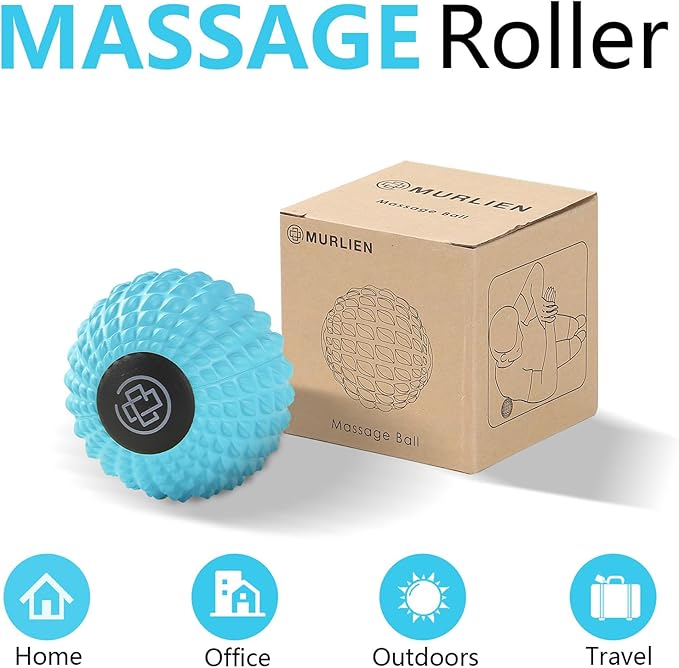 Massage Roller Ball, Deep Tissue Massager for Myofascial Release, Mobility Ball for Exercise and Workout Recovery, Alleviating Neck, Back, Legs, Foot or Muscle Tension - Blue, 8cm / 3.15in