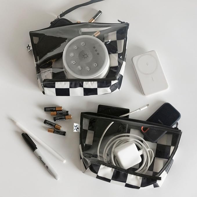 Tiny Twinkle Mess-Proof Travel Bags | TSA Airline Compliant, Zipper Closure, Clear Front Pouch, Diaper Bag Packing, Toiletry or Makeup Cosmetics Organizer