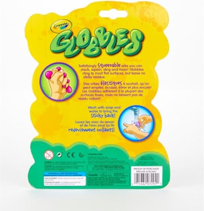 Crayola Globbles Fidget Toy (6ct), Stocking Stuffers for Kids, White Elephant Gifts, Sticky Stress Ball for Adults & Kids, Squishy Balls, Calming Sensory Toys for Stress Relief