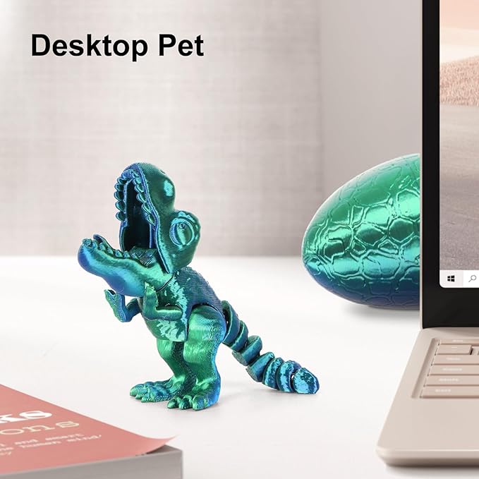 3D Printed Dragon Kids Dinosaur Toys 3D Printed Fidget Toys, Articulated Dragon Egg, 3D Dragon, Home Office Decor Executive Desk Toy 3D Printed Dragon Eggs with Dragon Inside (Blue - Green)