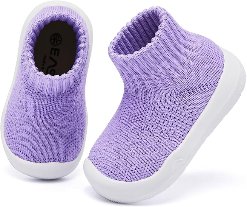 Eashi Baby Boy Girl Non-Skid Indoor Infant Walking Shoes Breathable Warm Elastic Sock Shoes with Memory Sole Protect Toes Outdoor Sneakers