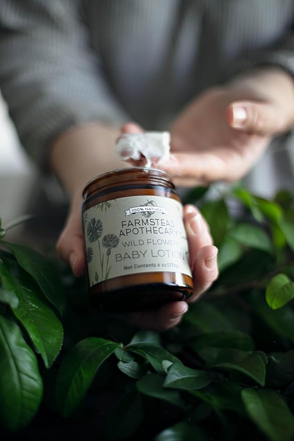 Farmstead Apothecary Organic Baby Care Gift Set – Plant-Based Baby Shampoo, Lotion & Diaper Stick – Plastic-Free, Cruelty-Free, Vegan – Newborn Essentials for Sensitive Skin