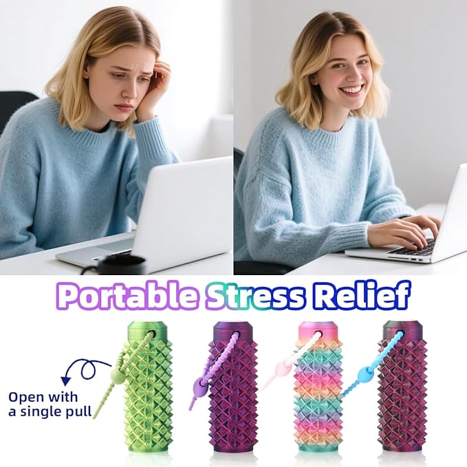 4PCS Little Ouchies Fidget Toys, 3D Printed Pain Stim Spiky Sensory Tools, Portable Pocket Grippie Keychain for Adults & Teens, Anxiety Relief, Stress Reduction, Focus Aid, Venting Novelty Gift