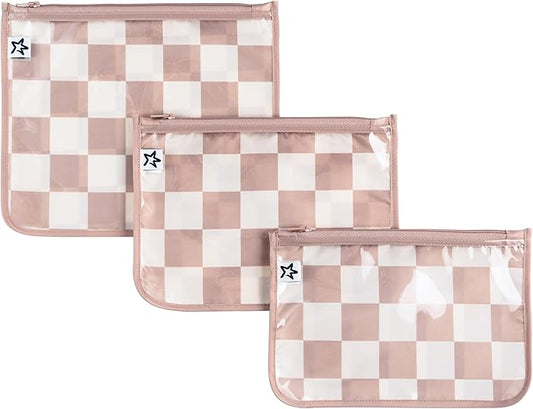 Tiny Twinkle Mess-Proof Travel Bags | TSA Airline Compliant, Zipper Closure, Clear Front Pouch, Diaper Bag Packing, Toiletry or Makeup Cosmetics Organizer