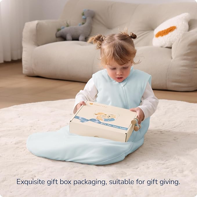 1.0 Tog 2.5 Tog Baby Sleep Sack, 100% Cotton Baby Sleeping Bag 3-24M, 2-Way Zipper Baby Wearable Blanket