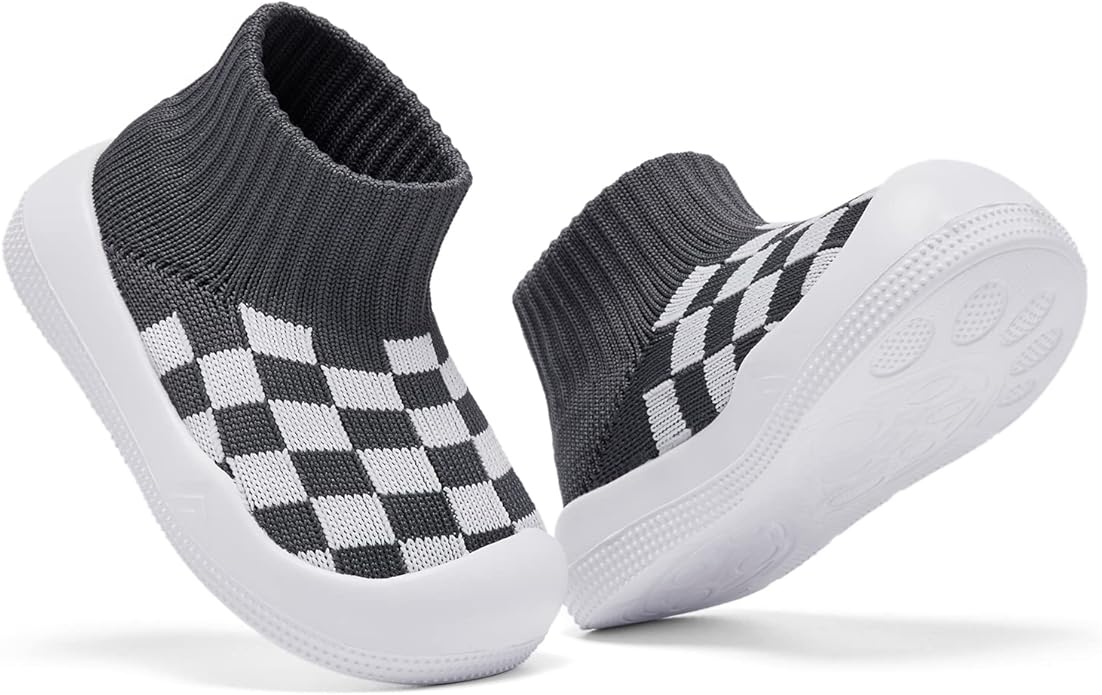 Eashi Baby Boy Girl Non-Skid Indoor Infant Walking Shoes Breathable Warm Elastic Sock Shoes with Memory Sole Protect Toes Outdoor Sneakers