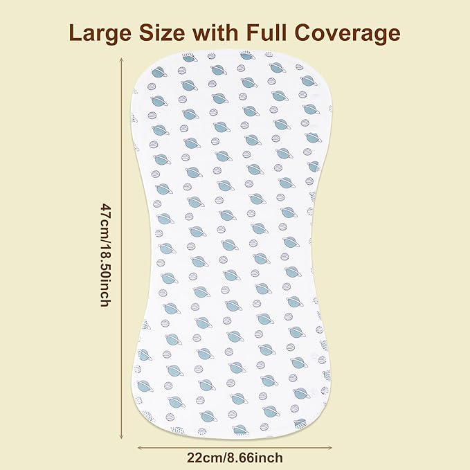 2-in-1 Burp Cloths and Baby Bibs - 6 Pack Large Super Absorbent Soft Cotton Burping Cloths for Spit Up, 3 Layers Thick Baby Burp Rags for Girls & Boys