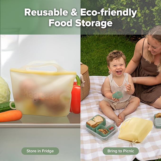 Haakaa On-The-Go Silicone Microwave Steam Sterilizer Bags for Travel, 40oz/1250ml Reusable Silicone Steaming Bags for Baby Bottles, Breast Pump, Accessories, Pacifiers, Teethers, Pineapple/2PCS