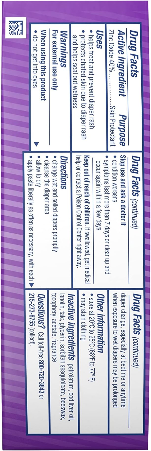 Desitin Maximum Strength Baby Diaper Rash Cream with 40% Zinc Oxide for Treatment, Relief & Prevention, Hypoallergenic, Phthalate- & Paraben-Free Paste, Travel Size, 2 oz (Pack of 6)