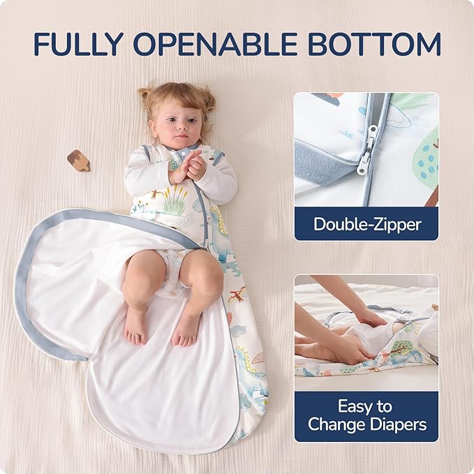 1.0 Tog 2.5 Tog Baby Sleep Sack, 100% Cotton Baby Sleeping Bag 3-24M, 2-Way Zipper Baby Wearable Blanket