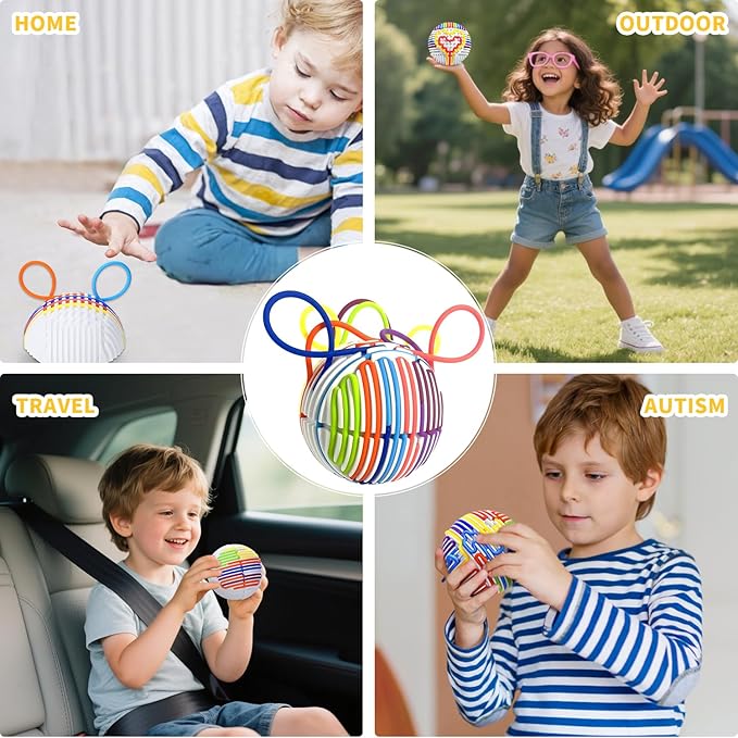 Sensory Silicone Kids Toys for Autism: Activity Entertainment Toy Travel with Portable Storage