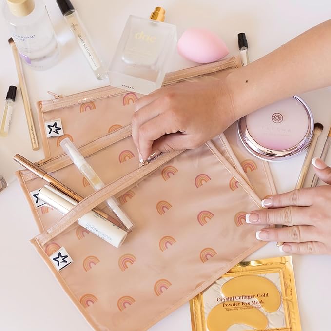Tiny Twinkle Mess-Proof Travel Bags | TSA Airline Compliant, Zipper Closure, Clear Front Pouch, Diaper Bag Packing, Toiletry or Makeup Cosmetics Organizer