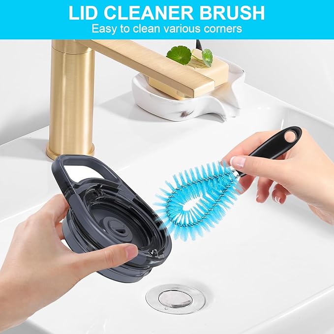 Water Bottle Cleaner Brush, Cup Cleaner Brush Set – 3-Pack 12.2” Stainless Steel Long Handle Brushes for Water Bottles, Baby Bottles, Coffee Cups, Flasks, Straws & Travel Tumblers