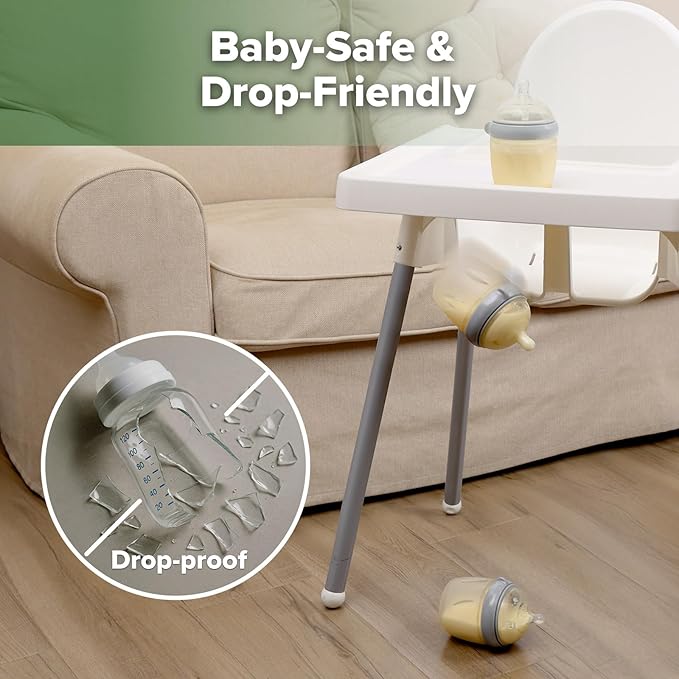 haakaa Gen. 3 Silicone Baby Bottle 160ml /5.4oz – Baby Bottles for Newborn 0M+, BPA-Free Breastfeeding Baby Bottle with Natural Latch, Slow Flow Anti-Colic Silicone Baby Bottle– Grey