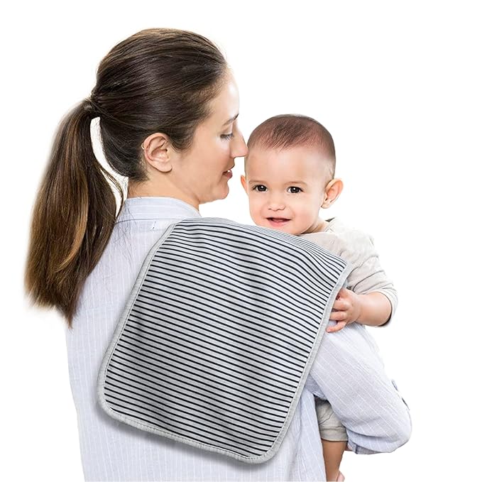 Hakochia Burp Cloths for Baby Boy & Girl Organic Cotton Large Unisex Burp Clothes Extra Absorbent Soft Neutral Burping Rags Spit Up Cloth Sets for Newborns 8 Pack (D)