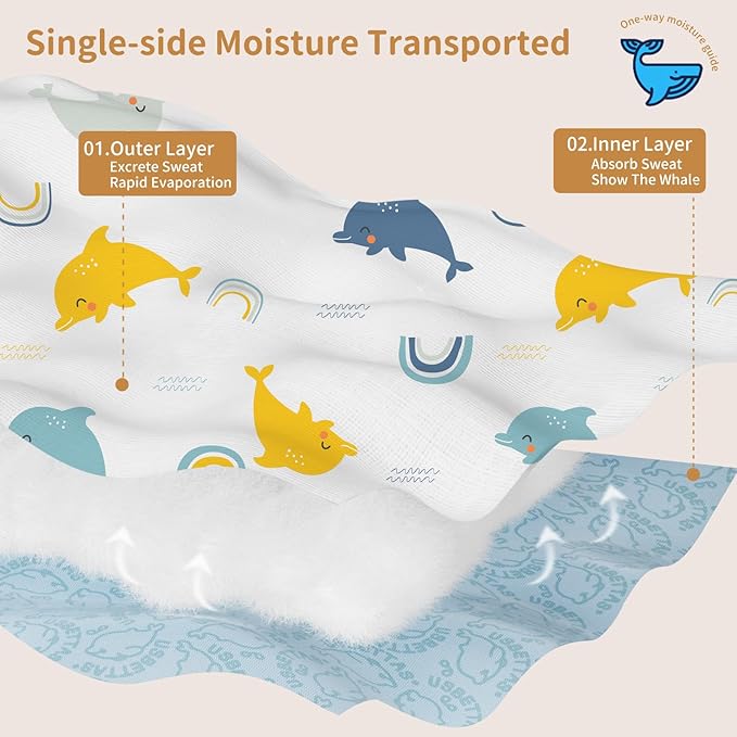 1.0 Tog 2.5 Tog Baby Sleep Sack, 100% Cotton Baby Sleeping Bag 3-24M, 2-Way Zipper Baby Wearable Blanket