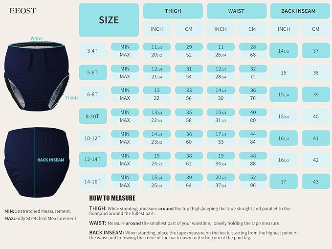 Youth Special Needs Reusable Swim Diapers Swimwear for Incontinence Cloth Diaper Covers Waterproof,Leakproof, Unisex (5-8T, Black)