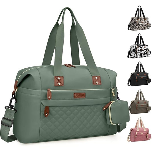 Diaper Bag Tote - Diaper Baby Bags with Pacifier Case, Shoulder Straps, Stroller Clips, Waterproof Large Mommy Maternity Travel Baby Bag for Mom and Dad, Green, Medium