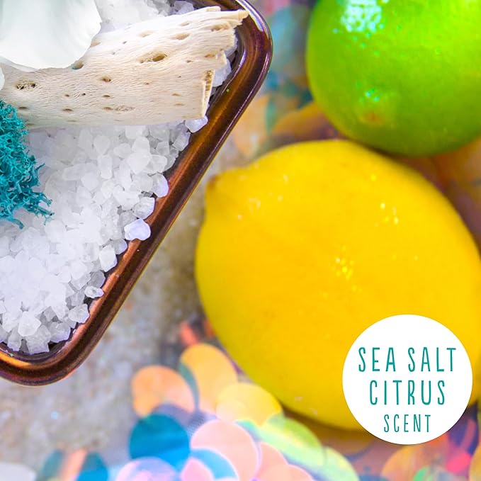 Hallu Mermaid Large Bath Bomb, Citrus Peony and Amber Scent, 140 g, Pack of 8