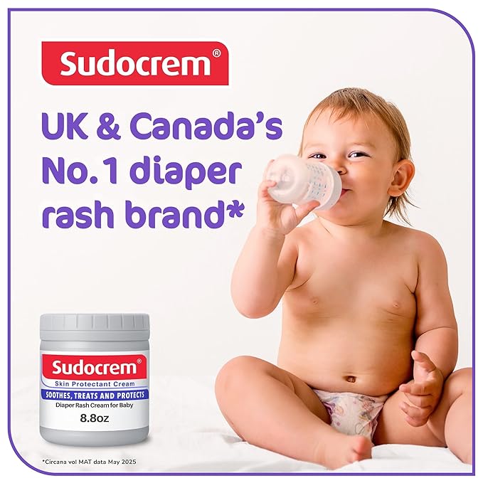 Sudocrem Diaper Rash Cream for Baby's Skin, Triple Action Diaper Rash Paste that Soothes, Treats and Protects, 15.29% Zinc Oxide Cream - 8.8oz (250g)
