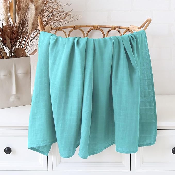 Viviland Muslin Swaddle Blankets, Breathable and Skin-Friendly Baby Receiving Blankets, 4-Pack Plants, 47 x 47 inches