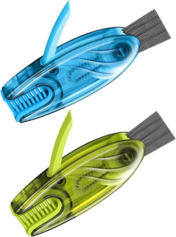 4 in 1 Cup Lid Gap Cleaning Brush Set 2 Pcs - Multifunctional Bottle Cleaning Brush Tools for Home Kitchen and Travel Cleaning | Portable Silicone Cup Lid Cleaner in 2 Colors