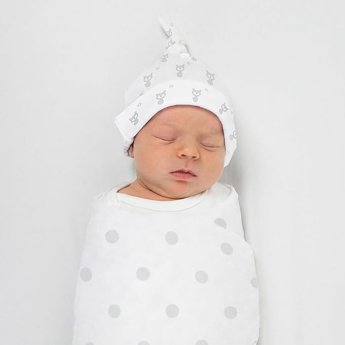 SwaddleDesigns Cotton Muslin Swaddle Blanket, Receiving Blanket for Baby Boys & Girls, Best Registry Gift, 46x46 inches, French Dots, Sterling