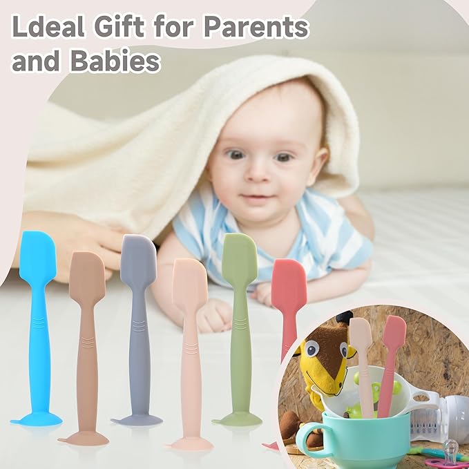 Baby Diaper Cream Spatula Applicator 3 Pack(with 3 Travel Case), Butt Paste Spatula Soft Silicone,Diaper Rash Cream Applicator, Baby Essentials Must Haves Newborn Stuff (Red Blue Khaki)