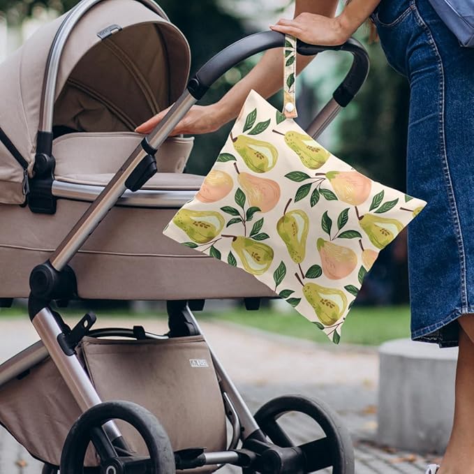 4 Pack Cute Fruit Wet Bag Waterproof Washable Reusable Wet Dry Bag for Swimsuit Dirty Clothes Bathing Cloth Diaper Travel Beach Pool Yoga Gym Toiletries Travel Beach Essentials Pear Lemon Peach