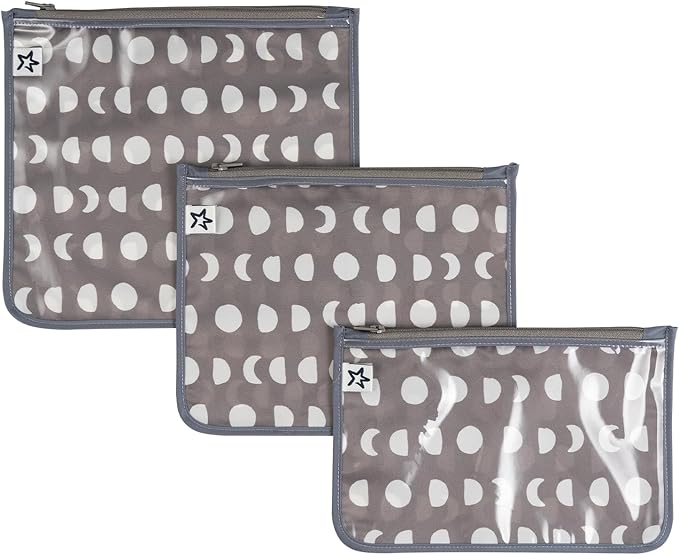 Tiny Twinkle Mess-Proof Travel Bags | TSA Airline Compliant, Zipper Closure, Clear Front Pouch, Diaper Bag Packing, Toiletry or Makeup Cosmetics Organizer