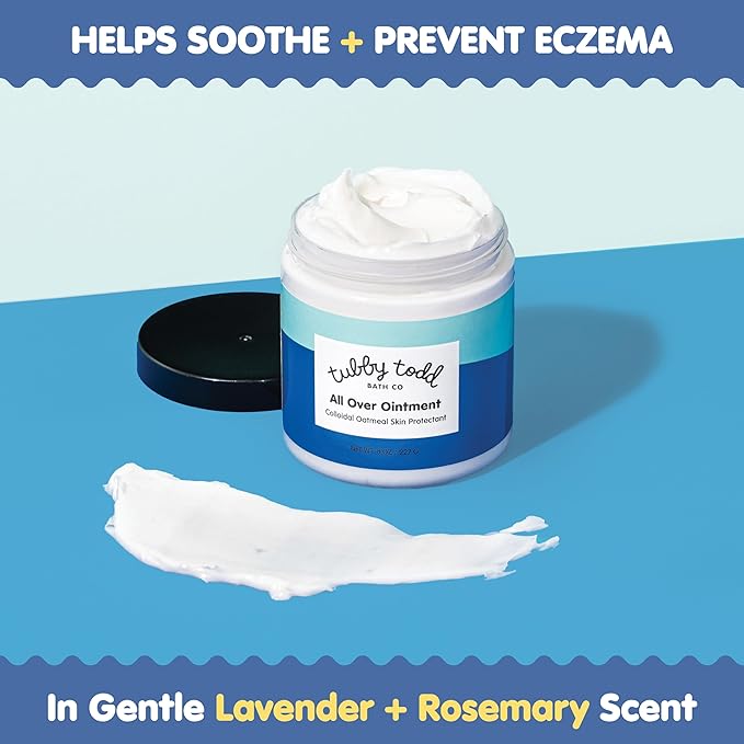 TUBBY TODD All Over Ointment - Baby Eczema Cream - Everyday Multi-Purpose Baby Skin Relief Cream - Sensitive Skin, Dry Skin, Rash, & Irritation - Steroid & Gluten Free - Lavender Rosemary, 2 Pack, 8oz