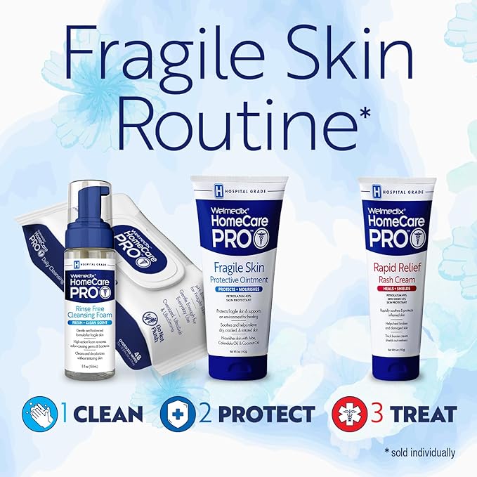 Welmedix Fragile Skin Protective Ointment | Hospital Grade Healing Ointment, Barrier Cream & Skin Protectant w/Calendula for Treatment of Eczema, Psoriasis, Dermatitis, Bed Sores, Chafing (Pack of 3)