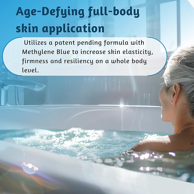 Methylene Blue Bath Soak | Age Defying Serum for Aging and Fragile Skin | Supplement for Defying The Signs of Aging Fragile Skin | USP Pharmaceutical Grade | 10 Dissolvable Sachets