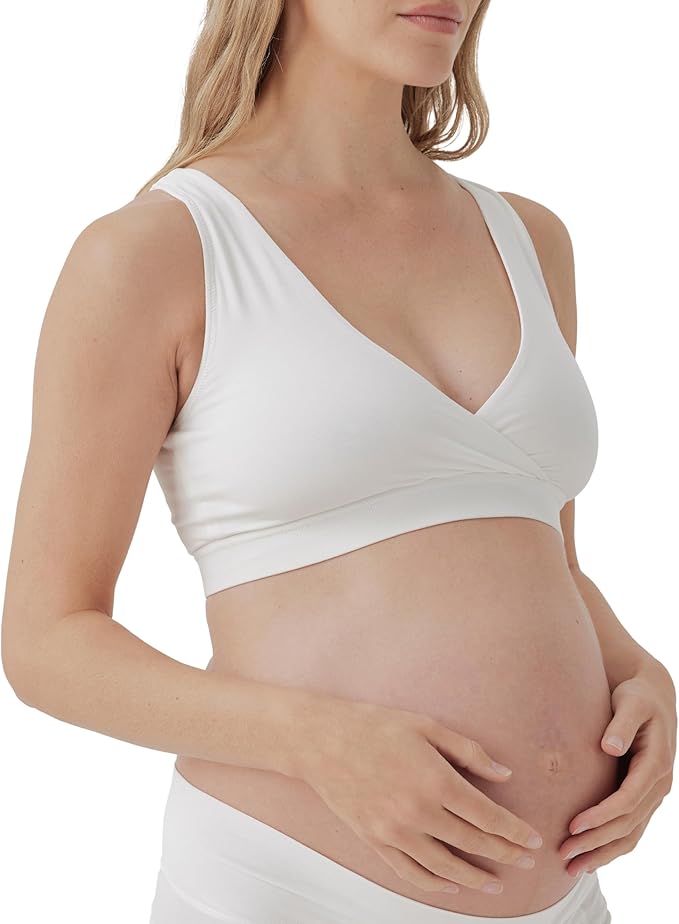 Pact Organic Cotton Maternity Nursing Bralette for Breastfeeding - Stretchy, Wireless