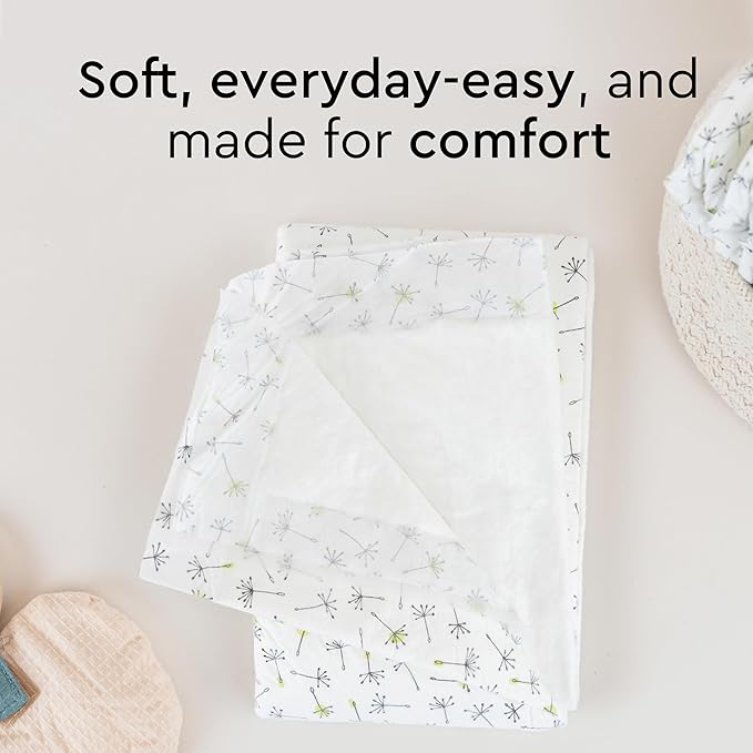 LILLYDOO Disposable Baby Changing Pads Liners 50 Count 23,6" x 23,6" Super Soft, Without Perfumes & Lotions, for Sensitive Skin, Dermatologically Tested