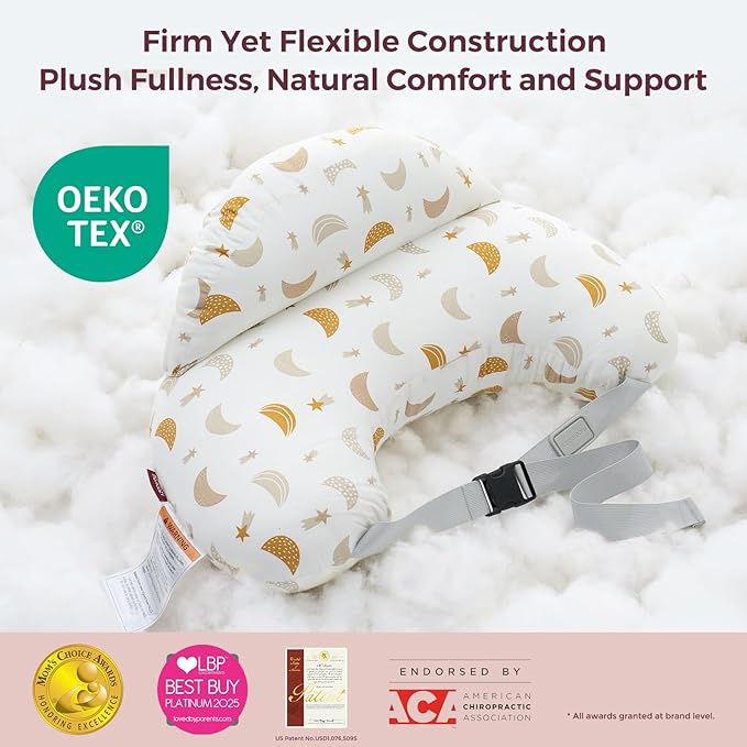 Momcozy Original Nursing Pillow for Breastfeeding-Pioneering Safety Fence- Wider Feeding Pillows for More Support for Mom & Baby- Easier Nursing & Hand Free- Fit for All, Removable Cotton Cover