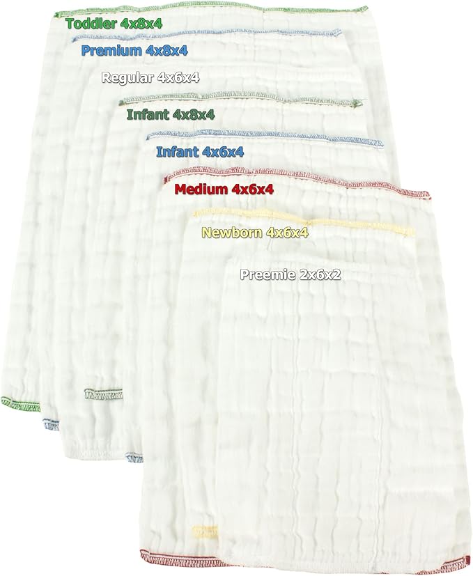 OsoCozy Prefold Cloth Diapers (1 Doz) - Soft, Absorbent, Durable - 100% Cotton