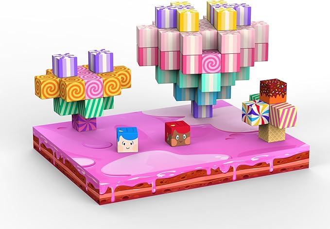 Magnetic Blocks Candy Land Edition, Magnetic Tiles Building Blocks Boys & Girls Toys Age 3-5 4-8 5-7 Sensory Gift for Kids，Magnets Cubes，Upgraded STEM Gift 1.2 Inches