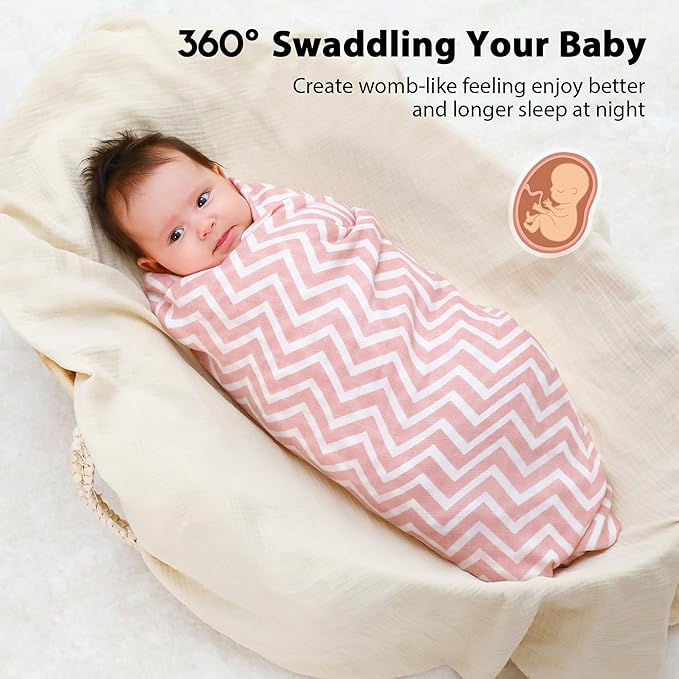 Yoofoss Muslin Swaddle Blankets, 4-Pack Receiving Blankets for Baby Boys and Girls, 47 x 47 Inches Baby Blanket Neutral Swaddle Wrap 70% Rayon from Bamboo and 30% Organic Cotton