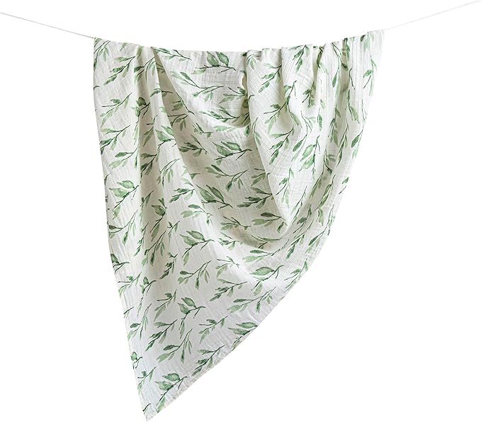 Crane Baby 100% Cotton Muslin Swaddle Blankets, Pink Floral, 47" x 47", Baby Swaddles for Newborns, Pink Floral, Swaddlers for Newborn Girl