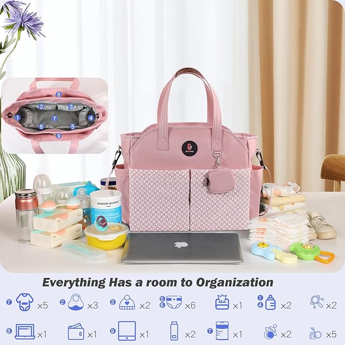 Diaper Bag Tote: Large Tote Baby Bag Boy Diaper Bag Stylish Girl Diaper Bag,Shoulder Mommy Bag