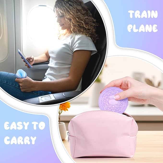 Sticky Cookie Squishies Fidget Toys Adults, Squeeze Toys Sensory Toys for Kids with Autism, Stress Balls for Adults Fidgets Birthday Gifts Party Favors for Kids(2 Pack Green Purple)