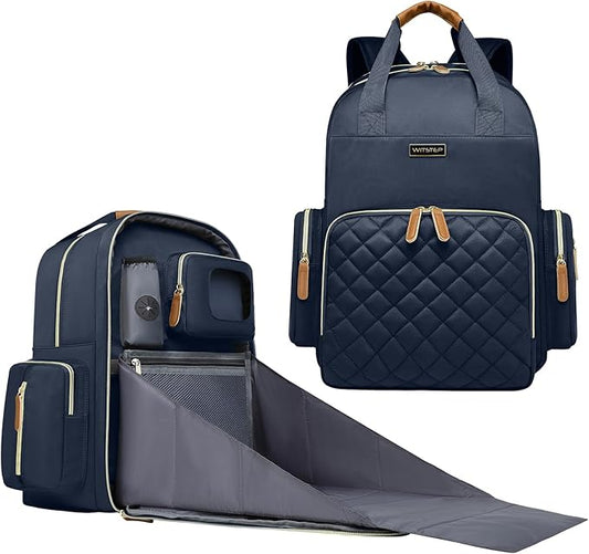 Diaper Bag Backpack with Changing Station, Baby Diaper Bag Organizer for Moms Dads Large Baby Changing Bags