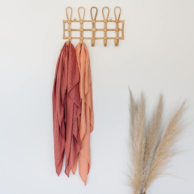 Organic Muslin Swaddle Blanket - Baby Receiving Blankets Neutral - Organic Muslin Solid Color Swaddle Blankets, Earth Tone Collection, XLarge Soft and Breathable, 2 Pack, 47" x 47"