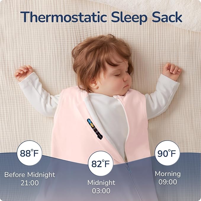 1.0 Tog 2.5 Tog Baby Sleep Sack, 100% Cotton Baby Sleeping Bag 3-24M, 2-Way Zipper Baby Wearable Blanket